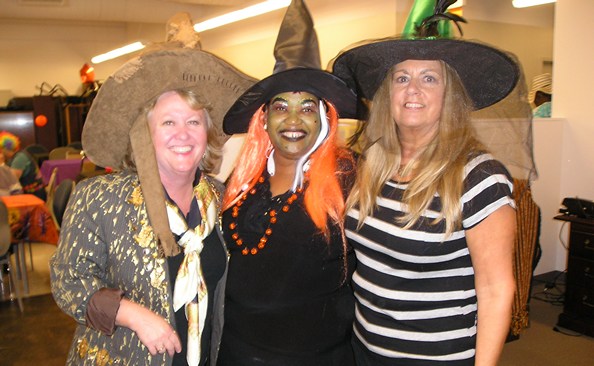 Susan, Rhonda, Cheryl as the three witches